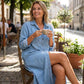 Women's Button-Down Silt Denim Maxi Shirt Dress