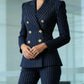 🥳2026 HOT SALE🥳💞50K+ SOLD!🍂Women's Pinstripe Double-Breasted Suit Set