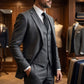 Men's Slim-Fit 3-Piece Suit Set