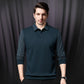 💎 50% OFF! 💎 Men's Lapel Faux Two-Piece Knitted Shirt – Smart Illusion, All-in-One Style & Premium Comfort 👔🧶