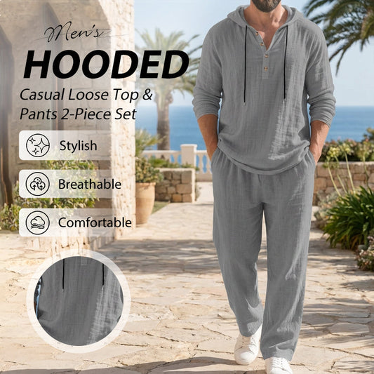 👕 Men's Hooded Casual Loose Top & Pants Set – Ultimate Comfort & Relaxed Style