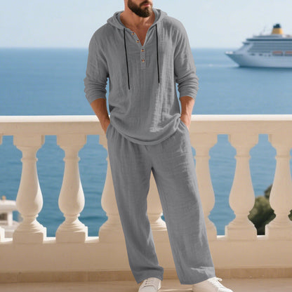 👕 Men's Hooded Casual Loose Top & Pants Set – Ultimate Comfort & Relaxed Style