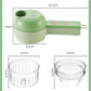 🥗 50% OFF! ✨ 4-in-1 Handheld Electric Vegetable Cutter & Garlic Chopper Set – Direct-to-Pot Open Feeding Port, 304 Stainless Blades Slice Mince Peel, 5-Second Self-Cleaning & Cordless USB-C Rechargeable – Olive Green 🔪