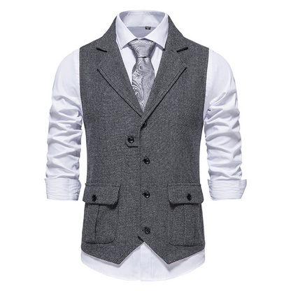 👔Spring Sale 50% Off!⌚Men's Classic Herringbone Tweed Suit Vest