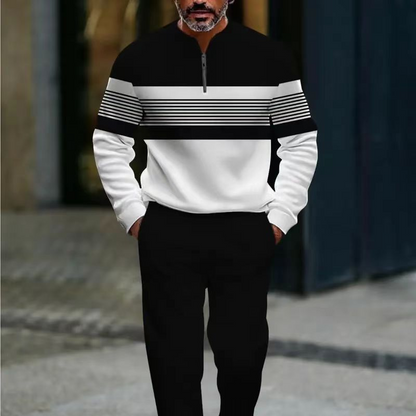 📢49% OFF!🔥Men's Graphic Print Pullover & Pants Set