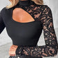 👗New arrival 40% OFF!🥰Women's Asymmetrical Cutout Lace Sleeve Top