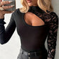 👗New arrival 40% OFF!🥰Women's Asymmetrical Cutout Lace Sleeve Top