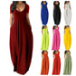 💃Summer Sale 50% OFF⏳Women's Round Neck Short Sleeve Casual Soft Fabric Long Dress