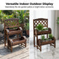 2-Tier Wooden Barrel Planter Stand with Trellis