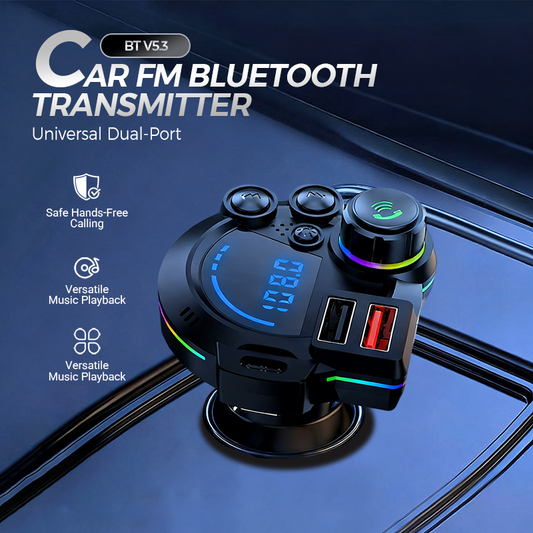 📻 50% OFF NOW! 🚗 Universal Dual-Port Car FM Bluetooth Transmitter – Wireless Music, Hands-Free Calling & Dual USB Charger 🔌