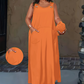 👗 50% OFF NOW! Sleeveless maxi dress with pockets – U-neck, breathable & versatile – perfect for warm days, the beach and everyday life ☀️✨