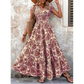 👗 New Arrival 50% OFF 🥳Women's V-Neck Floral Smocked Maxi Dress – Elegant, Bohemian, Lightweight 🦋