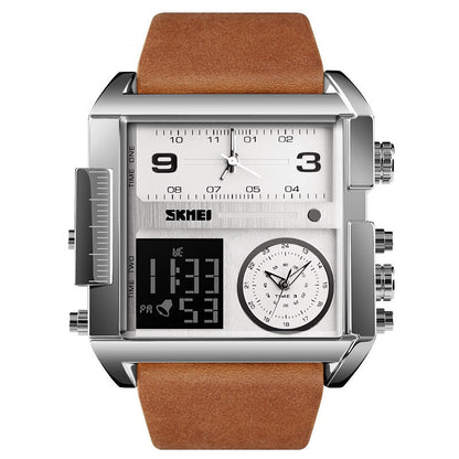 Men's Square Sport Watch| 50mm Oversized Dial, Dual Movement, Men’s Waterproof Luminous Sport Watch