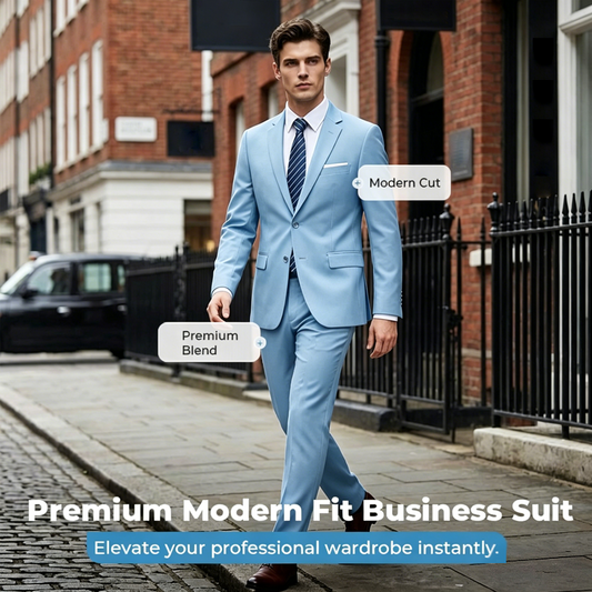 📢📢60% OFF !! ⏰Men's 2-Piece Modern Fit Business Suit Set