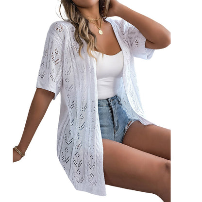 💥FREE SHIPPING🧶 LIMITED-TIME 50% OFF! ✨ Women's Hollow-Out Knit Cardigan – Lightweight, Breathable, Boho-Chic 🌸