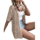 Women's Short Sleeve Hollow-Out Knit Cardigan