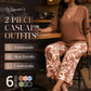 ❣️Summer Cool Deal: 49% OFF!🔥Women's V-Neck Blouse & Printed Wide-Leg Pants Set