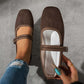 🌸 LAST DAY SPECIAL PRICE!! 🌸 Suede-Finish Mary Jane Ballet Flats – Memory Foam Insole, Adjustable Strap & Effortlessly Elegant 🥿✨