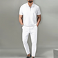 Men’s Short Sleeve Top & Straight Leg Pants 2-Piece Set