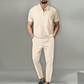 Men’s Short Sleeve Top & Straight Leg Pants 2-Piece Set