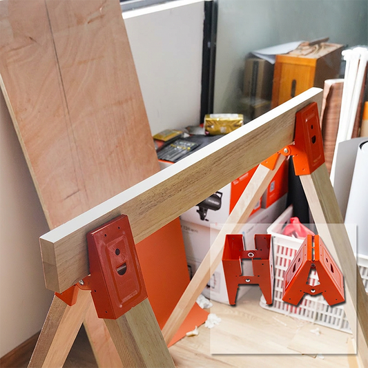 🛠️ 50% OFF NOW! 🔩 Heavy-Duty Sawhorse Bracket with Down Clamp – Galvanized steel, foldable & secure locking – perfect for job sites, workshops or DIY projects 🛠️