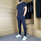 🔥While Supplies Last 50% OFF!🎉 Men's Casual Sports Short Sleeve Long Pants Two-Piece Set