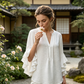 👚 50% OFF NOW! 🌸 Women's Casual V-Neck Ruffled Top – Flowy, lightweight & elegant ruffle detail – perfect for work, brunch or summer outings 💃