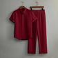 👔 LIMITED-TIME 50% OFF! ✨ Men's Textured 2-Piece Shirt & Pants Set – Breathable, Stand Collar, Elastic Waist 🌿
