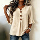 📢📢50% OFF !! ⏰ Women's V-Neck Ruffle Sleeve Blouse with Wooden Buttons – Bohemian, Flowy, Romantic 🍃