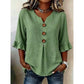📢📢50% OFF !! ⏰ Women's V-Neck Ruffle Sleeve Blouse with Wooden Buttons – Bohemian, Flowy, Romantic 🍃
