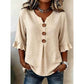 📢📢50% OFF !! ⏰ Women's V-Neck Ruffle Sleeve Blouse with Wooden Buttons – Bohemian, Flowy, Romantic 🍃