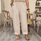 ⏳Time-Limited Special⏰Women’s Cuffed Ankle Pants – Relaxed Fit, Elastic Waist, Solid Colors💛