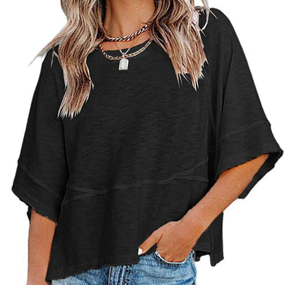 🌸 Flare Sleeve Top | Soft & Breathable Fabric 🌬️ | Loose Relaxed Fit ✨ | 5 Colors Available 🎨 | S-3XL Plus Size Friendly 👗