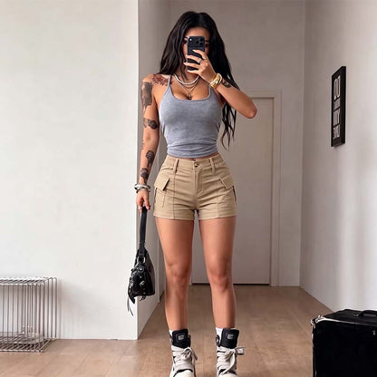 📢📢50% OFF !! ⏰Women's High-Waisted Cargo Shorts