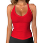 🏖️Limited Time Sale 🌞Danysu Women’s Cotton Racerback Cami – Fitted Vest Top with Soft Built-In Support 🌿  V-Neck • Sleeveless • Lightweight Summer Essential ☕