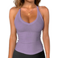 🏖️Limited Time Sale 🌞Danysu Women’s Cotton Racerback Cami – Fitted Vest Top with Soft Built-In Support 🌿  V-Neck • Sleeveless • Lightweight Summer Essential ☕