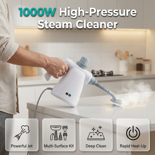 🔥 50% OFF | 1000W High-Pressure Steam Cleaner Kit – 9-Piece Set for Deep Cleaning, Grease Removal & Home Disinfection ✨