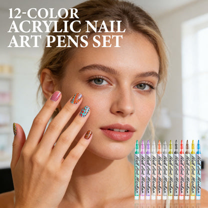 🔥Semi-Annual Sale⏰ 12-Color Acrylic Nail Art Pens – Fine-Tip Precision, Vibrant Pigments, Salon-Quality Manicures at Home💅✨