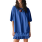 Women's Oversized T-Shirt & Ruffle Skirt 2-Piece Set 🌸 | Breathable Summer Lounge Outfit ☀️ | Soft Fabric, Relaxed Fit 💕 | S-2XL