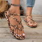 🐆 Women's Retro Leopard Print Beach Sandals | Lightweight & Breathable | Non-Slip Rubber Sole | Summer Vacation Must-Have 🏖️