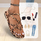 🐆 Women's Retro Leopard Print Beach Sandals | Lightweight & Breathable | Non-Slip Rubber Sole | Summer Vacation Must-Have 🏖️