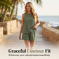 Women's Casual Two-Piece Set Sleeveless Back-Slit Top and Shorts
