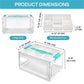📦 Stackable Clear Plastic Storage Bin with Latching Lid | 🔍 Transparent PET | 🗂️ Dual-Layer & Removable Dividers | 🔒 Secure Latches | 🏠 Space-Saving Organizer
