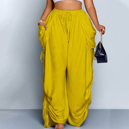 ⏰Last Day Special Price 50%OFF!!!  Women's Loose-Fit Drawstring Lantern Pants, Slimming Baggy Ankle Cuff Pants for Home & Outdoor