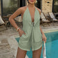 Sexy Backless Halter Top and Shorts Set