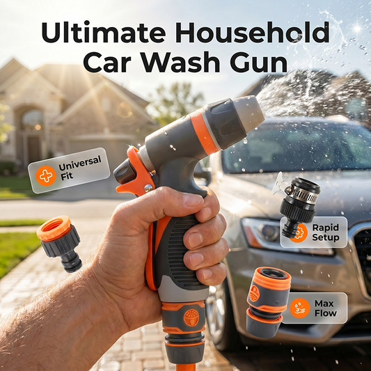 🚿 50% OFF | High-Pressure Car Wash Water Gun – Adjustable Spray, Anti-Slip Grip & Universal Connectors for Effortless Home & Vehicle Cleaning 🚗✨