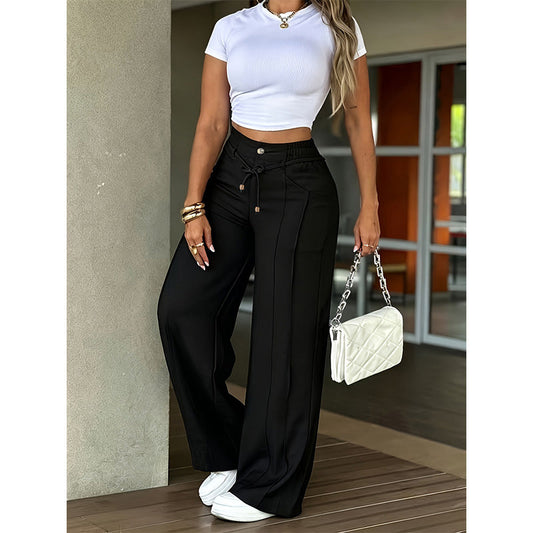🎉 2026 Sale — Over 34,000 Sold! 👖 High-Waist Straight Pants – Polished ✨