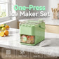 One-Press Ice Cube Maker Set – 28-Grid & Odor-Proof Bin