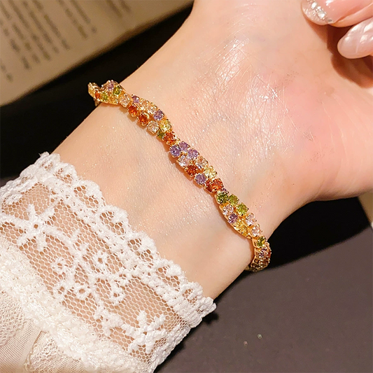 💎Retro Crossover Twisted Multicolor Zircon Adjustable Bracelet for Women