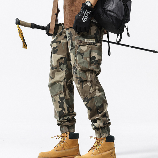 Men's Camouflage Cuffed Casual Cargo Pants
